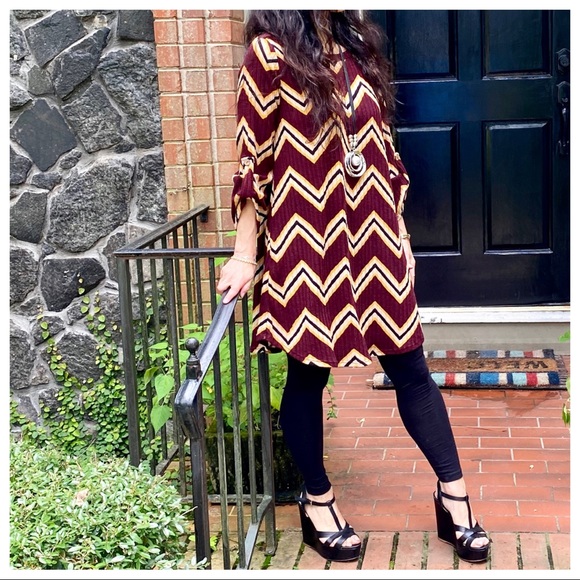 CHEVRON PRINT TUNIC DRESS - Picture 5 of 15